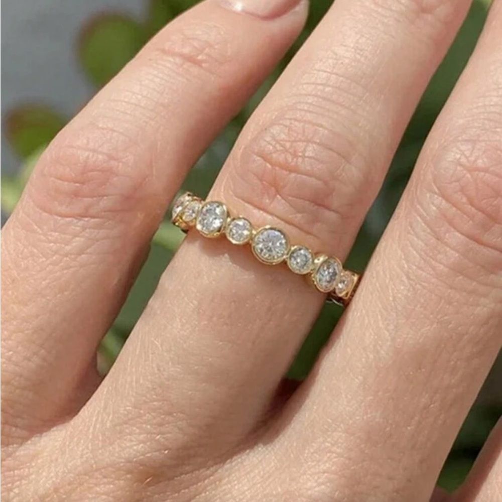 Radiant Gold-Tone Textured Ring M605
